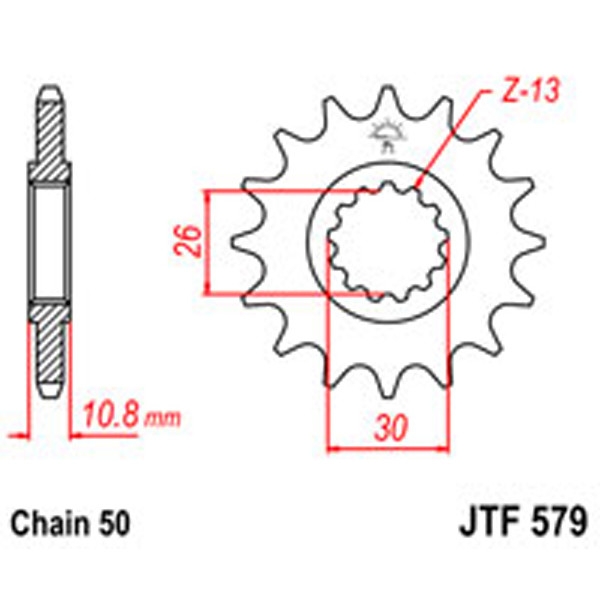 JT JT Gear Box Sprockets G/B 579-18T YAM